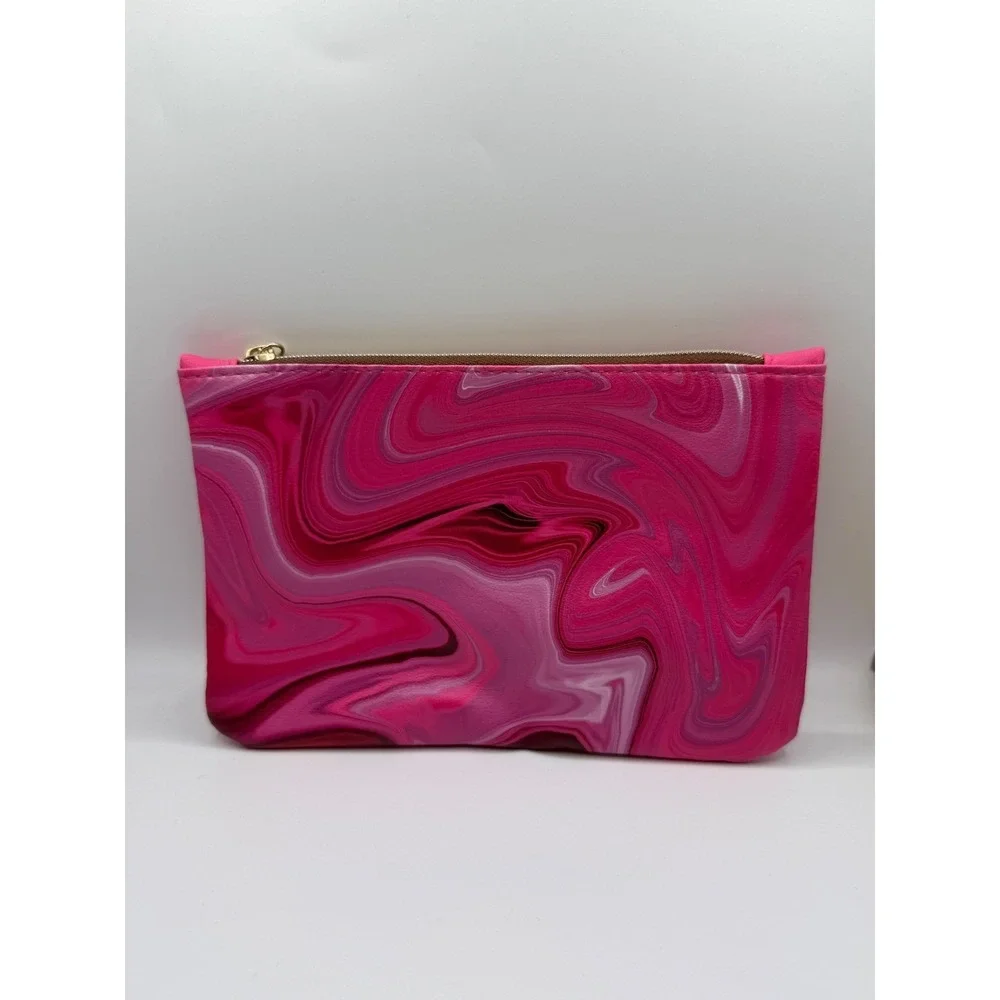 Ipsy Pink Marble Makeup Bag Self-Love Is The Best Love Heart Zipper Pouch Pinks